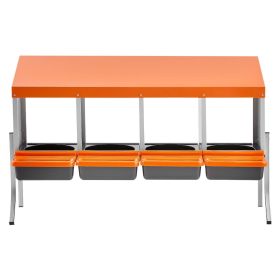 Chicken Nesting Boxes, 4 Compartments, with Support Legs, Easy Egg Collection, Galvanized Steel and High-Strength Plastic