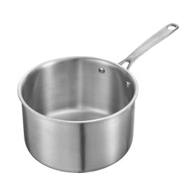 4 QT Saucepan, Stainless Steel Saucepan with Glass Lid, Multipurpose Nonstick Stainless Steel Small Cooking Sauce Pot with Ergonomic Handle
