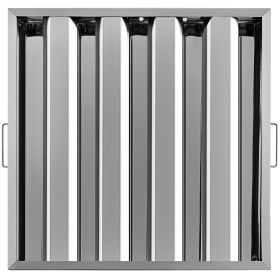 Pack of 6 Hood Filters 19.5W x 19.5H Inch, 430 Stainless Steel 4 Grooves Commercial Hood Filters
