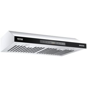 Under Cabinet Range Hood, 30 Inch Kitchen Vent Hood, 900CFM Dual Motors Stainless Steel Stove Hood, with Gesture & Touch Control, LED Light
