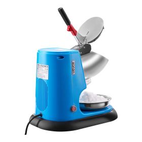 Ice Crusher Machine, 220lbs Per Hour Electric 4 Blades Snow Cone Maker, Stainless Steel Shaved Ice Machine with Bowl and Cover