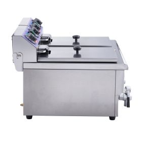 Commercial Electric Deep Fryer Countertop Deep Fryer Dual Detachable Tanks