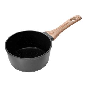 1.5 QT Saucepan, Nonstick Saucepan with Tempered Glass Lid, Multipurpose Cooking Sauce Pot with Detachable Handle (Capacity: 1.5 qt, Color: Black)